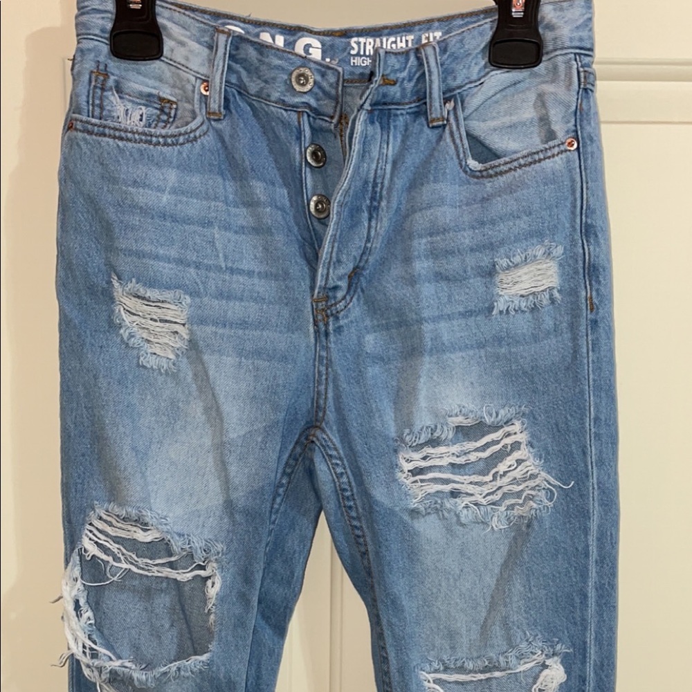 ripped blue jeans